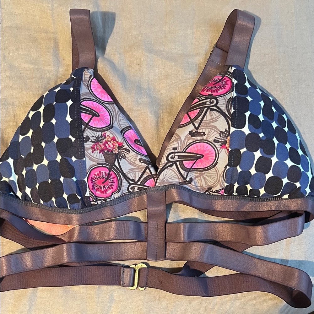 Maaji Louisville Bikes Strappy bikini top in Dusty Purple XL